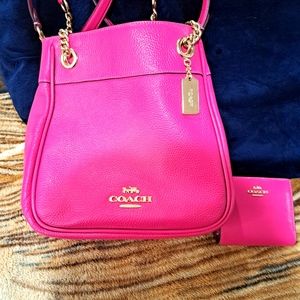 Coach pink purse with wallet